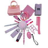 17pcs Kechains Sets With Wristlet Bracelet Wallet,Mini Bag,Comb,Pen For Women And Girls